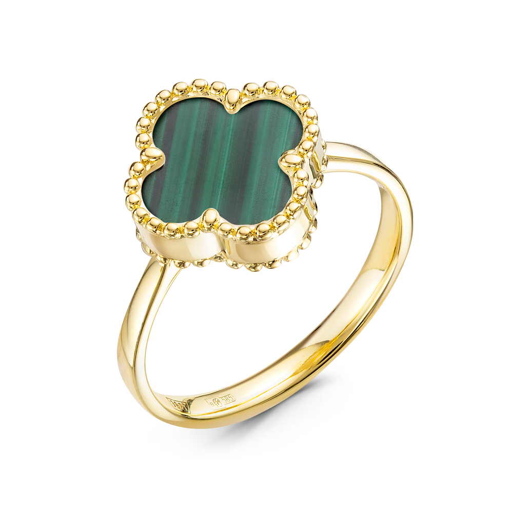 Ювелирное изделие - Кольцо из желтого золота с малахитом в магазине Best-Gold 153833