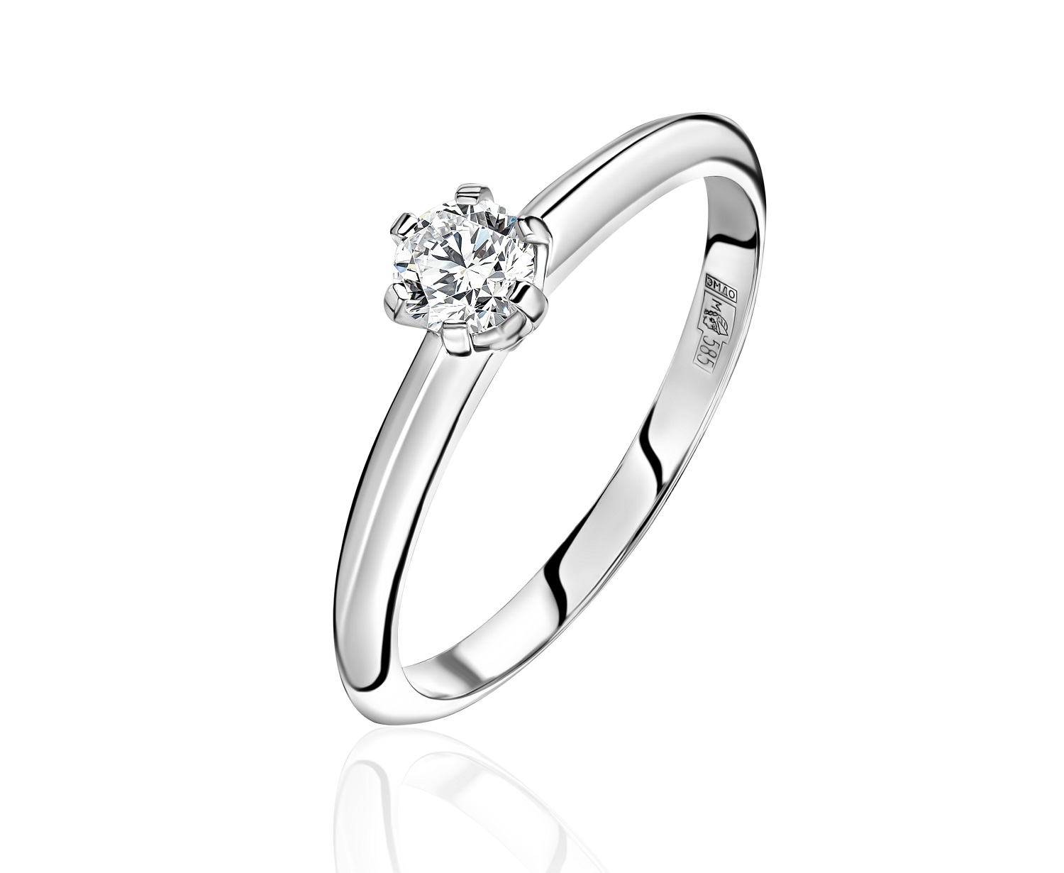 Кольцо помолвочное из белого золота с бриллиантами Ювелирное изделие - Кольцо помолвочное из белого золота с бриллиантами в магазине Best-Gold 140932