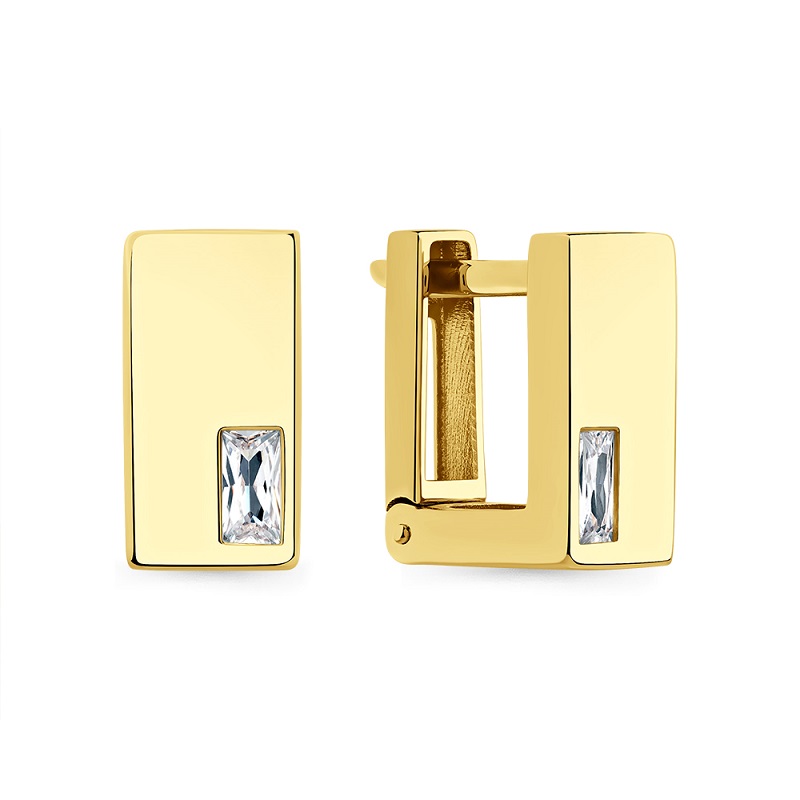 Серьги из желтого золота с фианитами Ювелирное изделие - Серьги из желтого золота с фианитами в магазине Best-Gold 157061