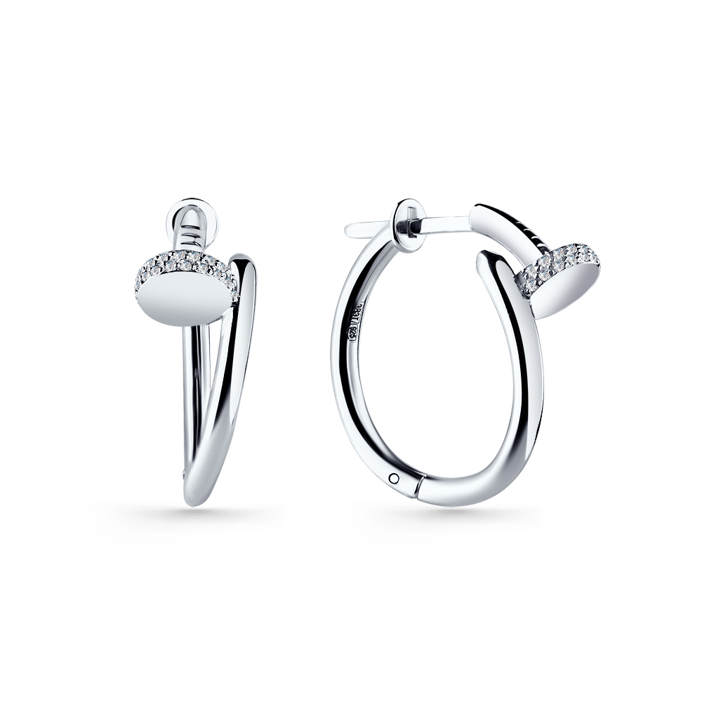 Серьги из серебра с фианитами Ювелирное изделие - Серьги из серебра с фианитами в магазине Best-Gold 040428