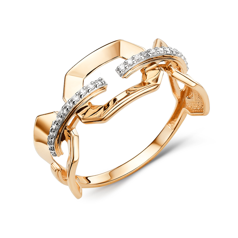 Кольцо из красного золота с фианитами Ювелирное изделие - Кольцо из красного золота с фианитами в магазине Best-Gold 151572