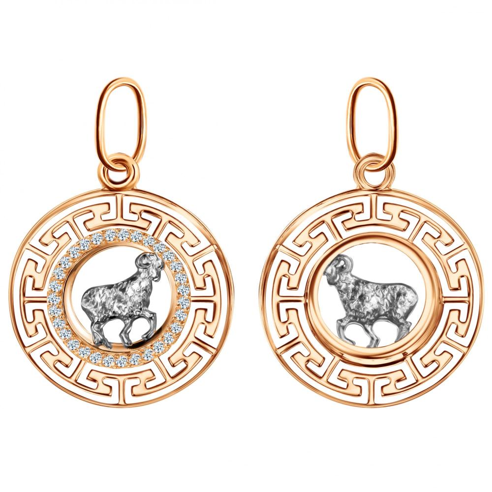 Подвеска из красного золота с фианитами Ювелирное изделие - Подвеска из красного золота с фианитами в магазине Best-Gold 123350