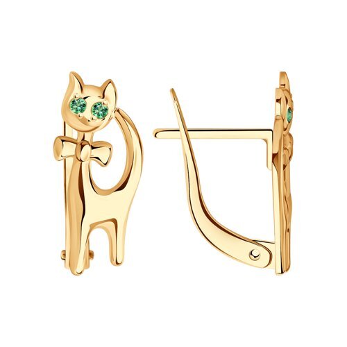 Ювелирное изделие - Серьги из красного золота с фианитами в магазине Best-Gold 119063