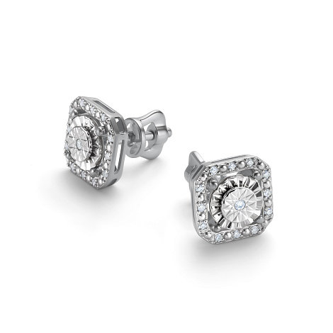 Серьги из белого золота с бриллиантами