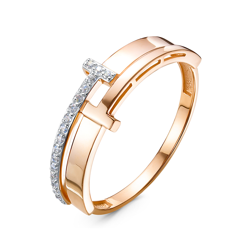 Кольцо из красного золота с фианитами Ювелирное изделие - Кольцо из красного золота с фианитами в магазине Best-Gold 105203