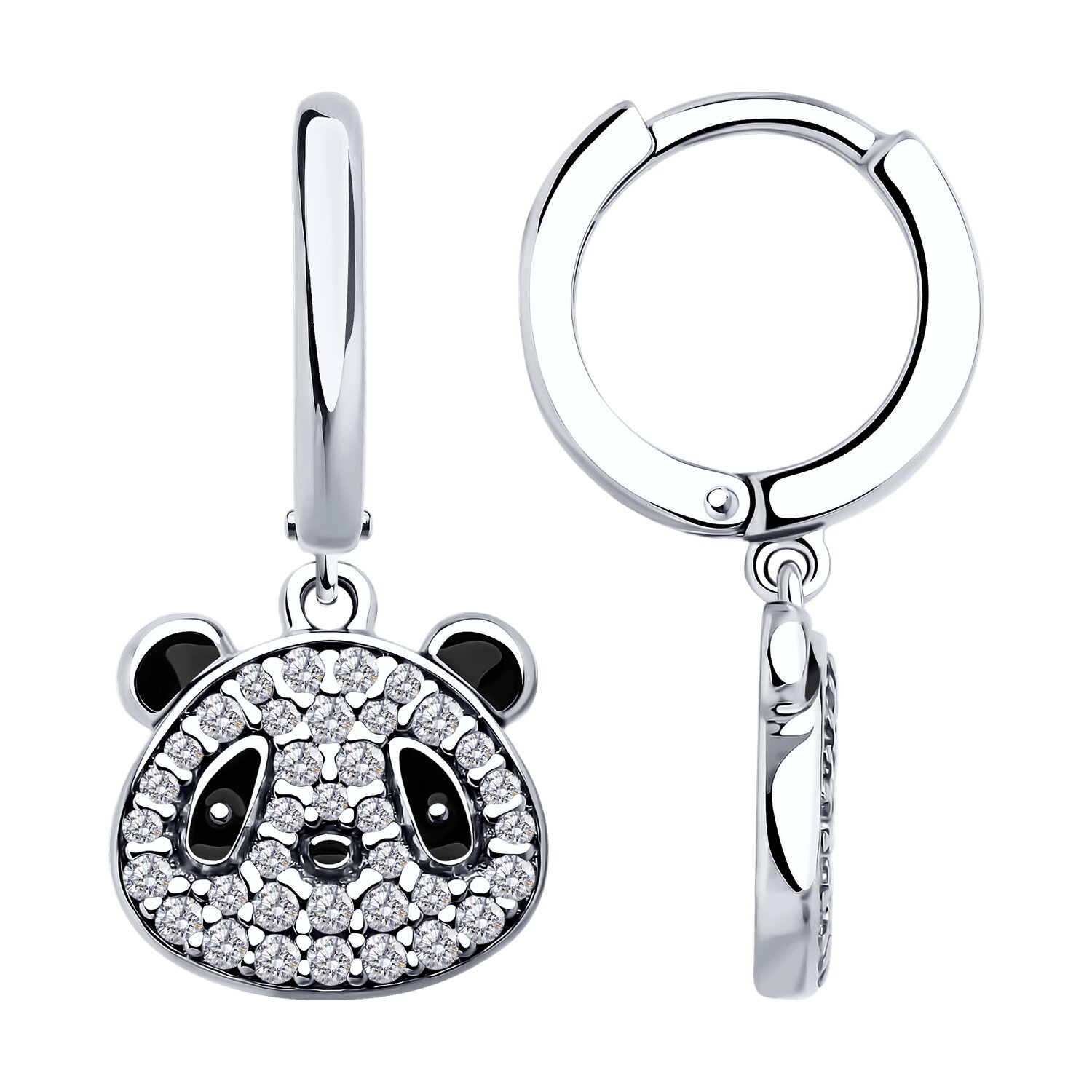 Серьги из серебра с фианитами и эмалью Ювелирное изделие - Серьги из серебра с фианитами и эмалью в магазине Best-Gold 140718