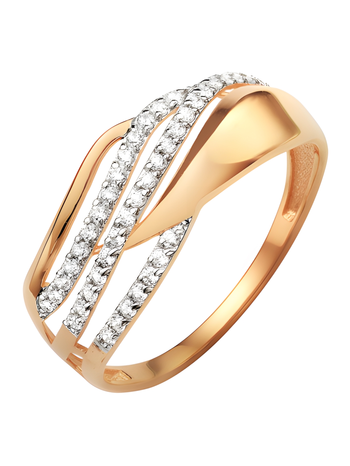 Ювелирное изделие - Кольцо из красного золота с фианитами в магазине Best-Gold 148428