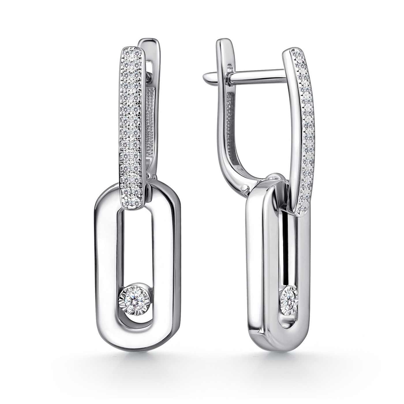 Серьги из белого золота с бриллиантами Ювелирное изделие - Серьги из белого золота с бриллиантами в магазине Best-Gold 150423