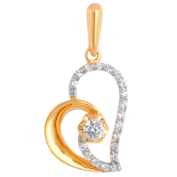 Подвеска из красного золота с фианитами Ювелирное изделие - Подвеска из красного золота с фианитами в магазине Best-Gold 140088