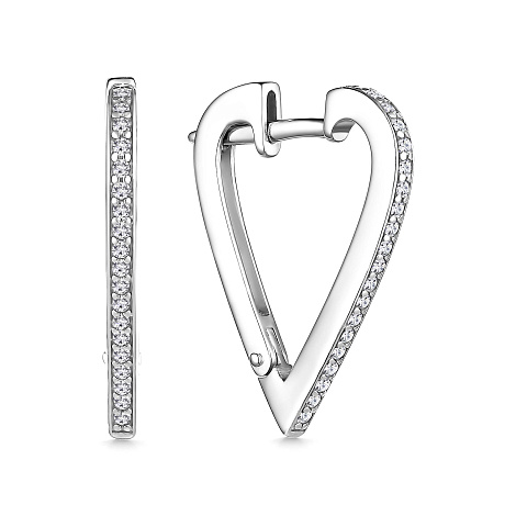 Серьги из серебра с фианитами