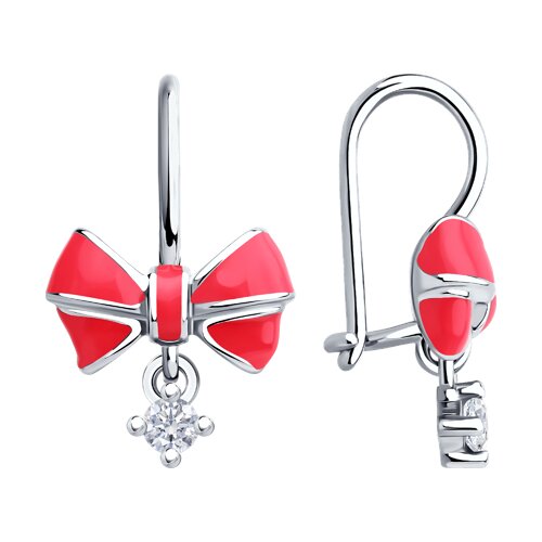 Серьги из серебра с фианитами и эмалью Ювелирное изделие - Серьги из серебра с фианитами и эмалью в магазине Best-Gold 152800