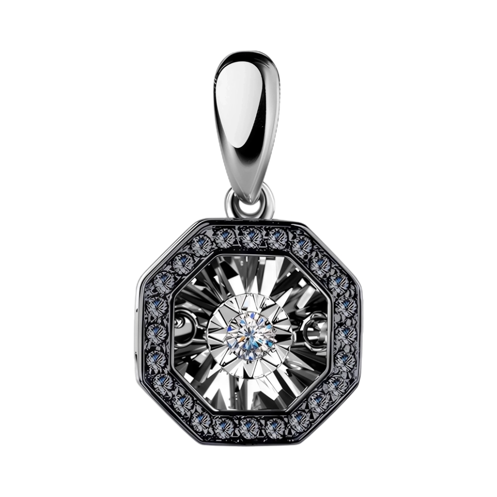 Ювелирное изделие - Подвеска из белого золота с бриллиантами в магазине Best-Gold 088142