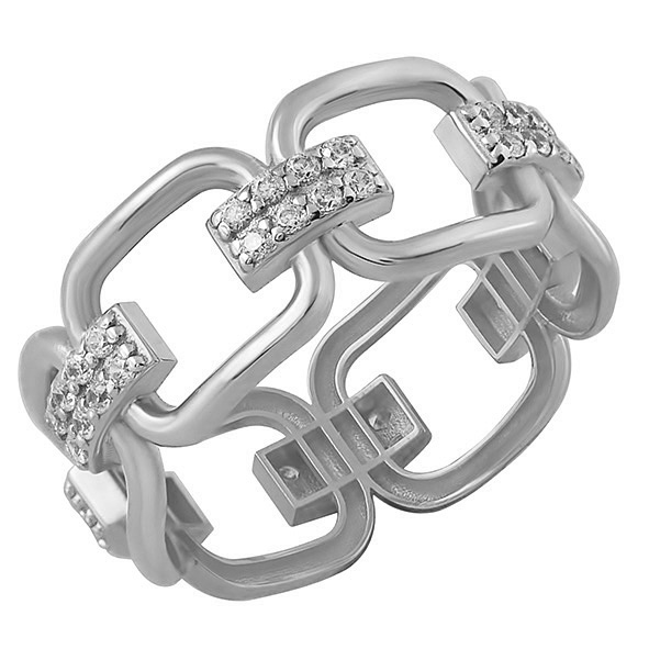 Ювелирное изделие - Кольцо из белого золота с фианитами в магазине Best-Gold 146839