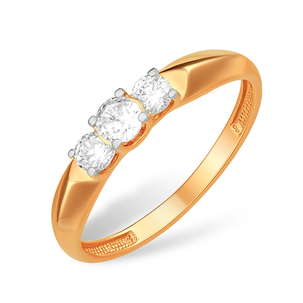 Кольцо из красного золота с фианитами Ювелирное изделие - Кольцо из красного золота с фианитами в магазине Best-Gold 029704