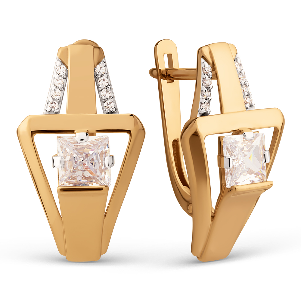 Ювелирное изделие - Серьги из красного золота с фианитами в магазине Best-Gold 151579