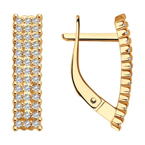 Серьги из красного золота с фианитами Ювелирное изделие - Серьги из красного золота с фианитами в магазине Best-Gold 031205