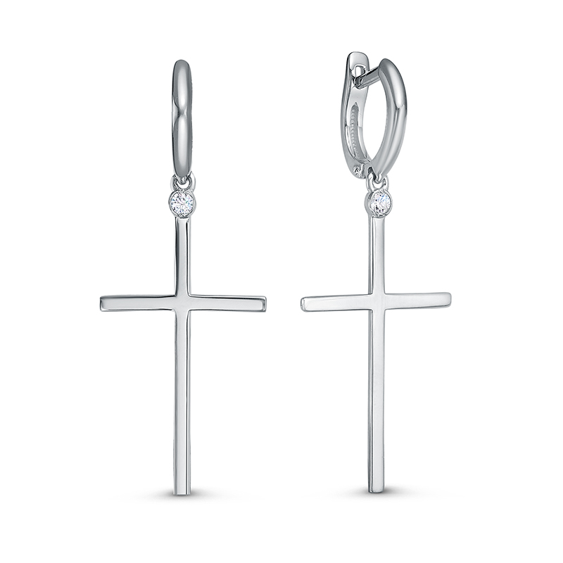 Серьги из белого золота с фианитами Ювелирное изделие - Серьги из белого золота с фианитами в магазине Best-Gold 142543