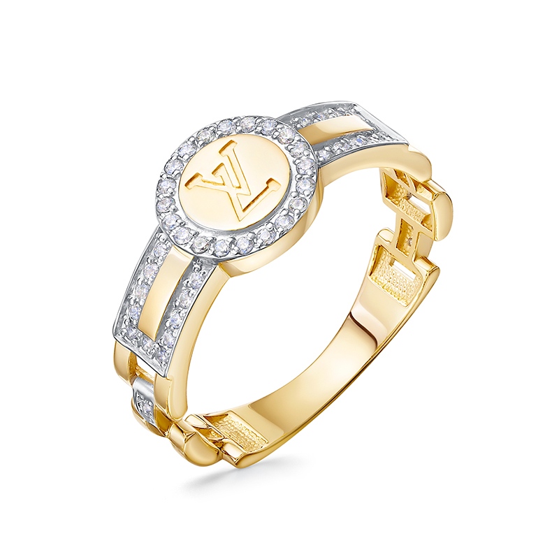 Кольцо из жёлтого золота с фианитами Ювелирное изделие - Кольцо из жёлтого золота с фианитами в магазине Best-Gold 149451