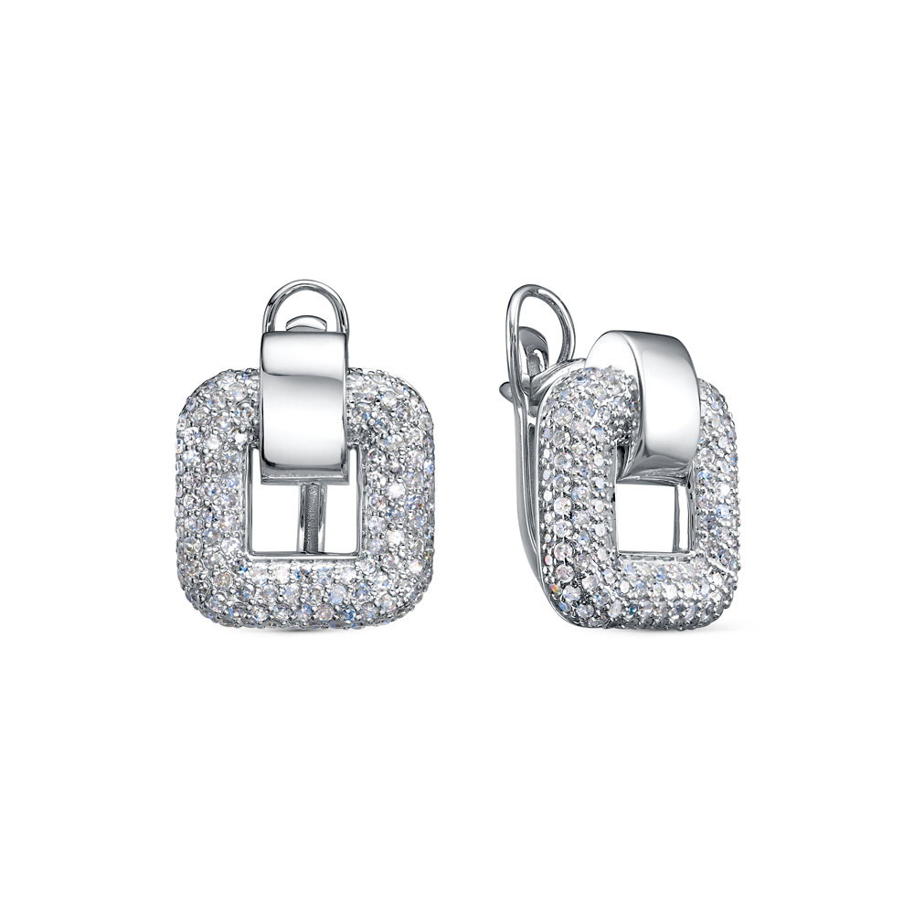 Серьги из белого золота с  бриллиантами Ювелирное изделие - Серьги из белого золота с  бриллиантами в магазине Best-Gold 142121