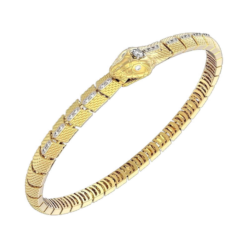 Браслет из желтого золота с бриллиантами Ювелирное изделие - Браслет из желтого золота с бриллиантами в магазине Best-Gold 149394