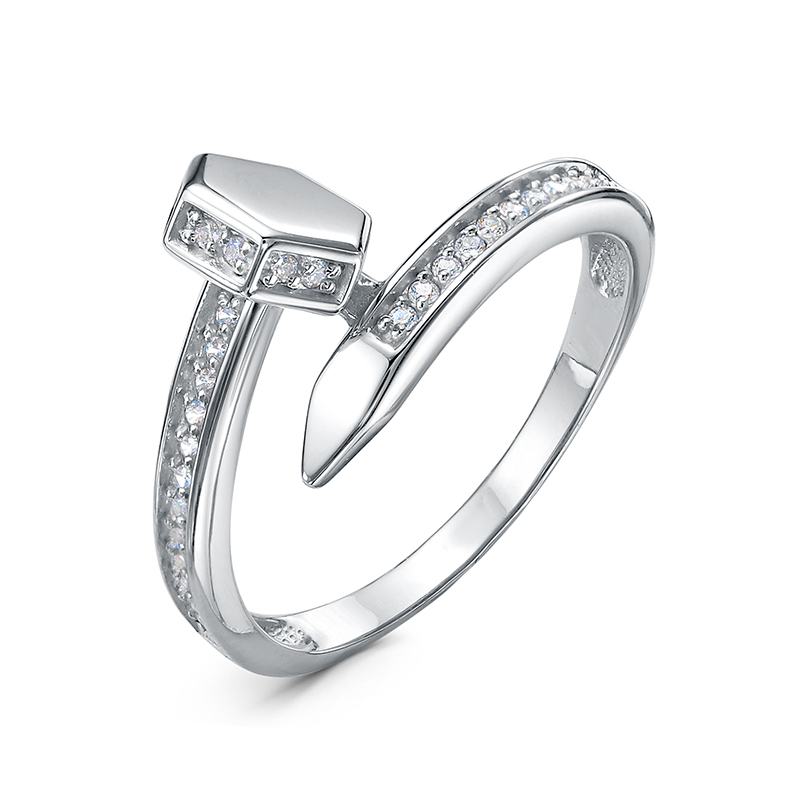 Кольцо из серебра с фианитами