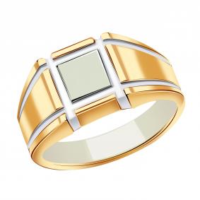 Ювелирное изделие - Мужская печатка из красного золота с эмалью в магазине Best-Gold 145942