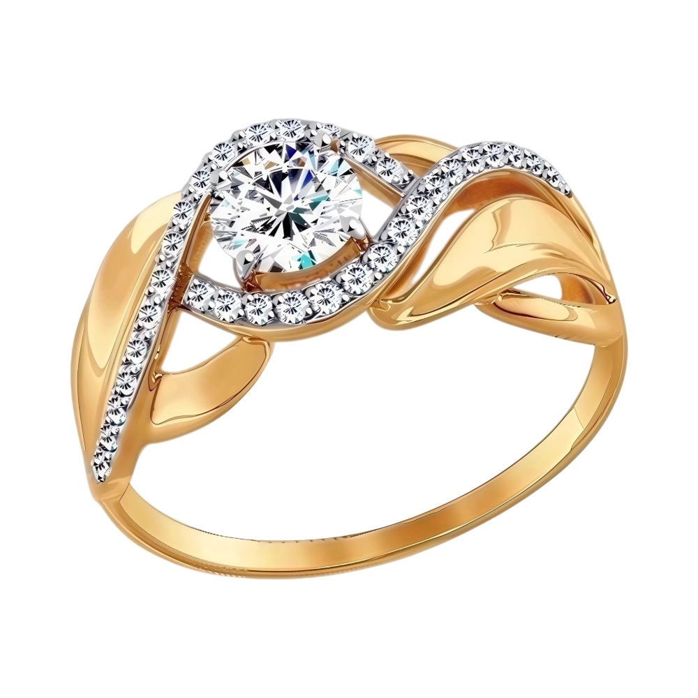 Ювелирное изделие - Кольцо из красного золота с фианитами в магазине Best-Gold 082965