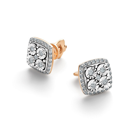 Серьги из красного золота с бриллиантами