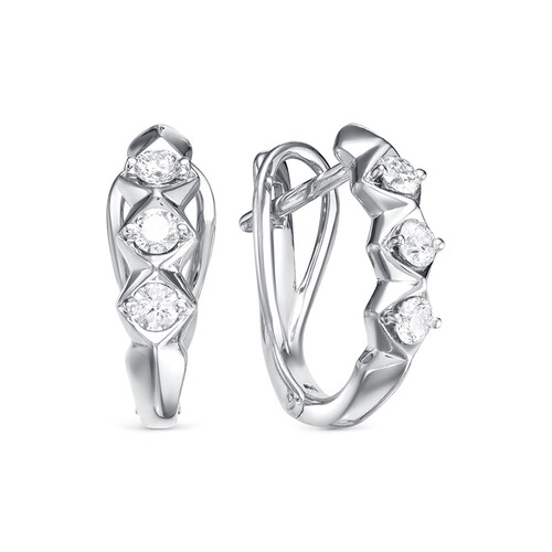 Серьги из белого золота с бриллиантами Ювелирное изделие - Серьги из белого золота с бриллиантами в магазине Best-Gold 004150