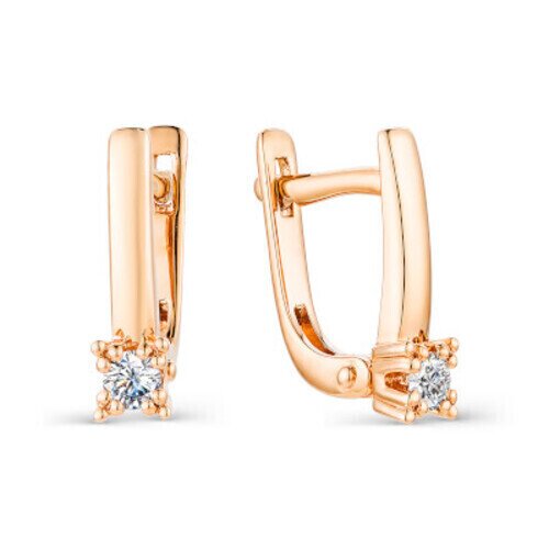 Серьги из красного золота с бриллиантами Ювелирное изделие - Серьги из красного золота с бриллиантами в магазине Best-Gold 011848