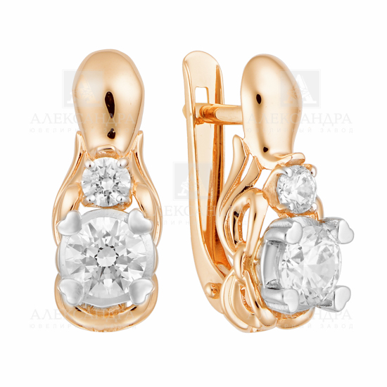 Ювелирное изделие - Серьги из белого золота с фианитами в магазине Best-Gold 139946