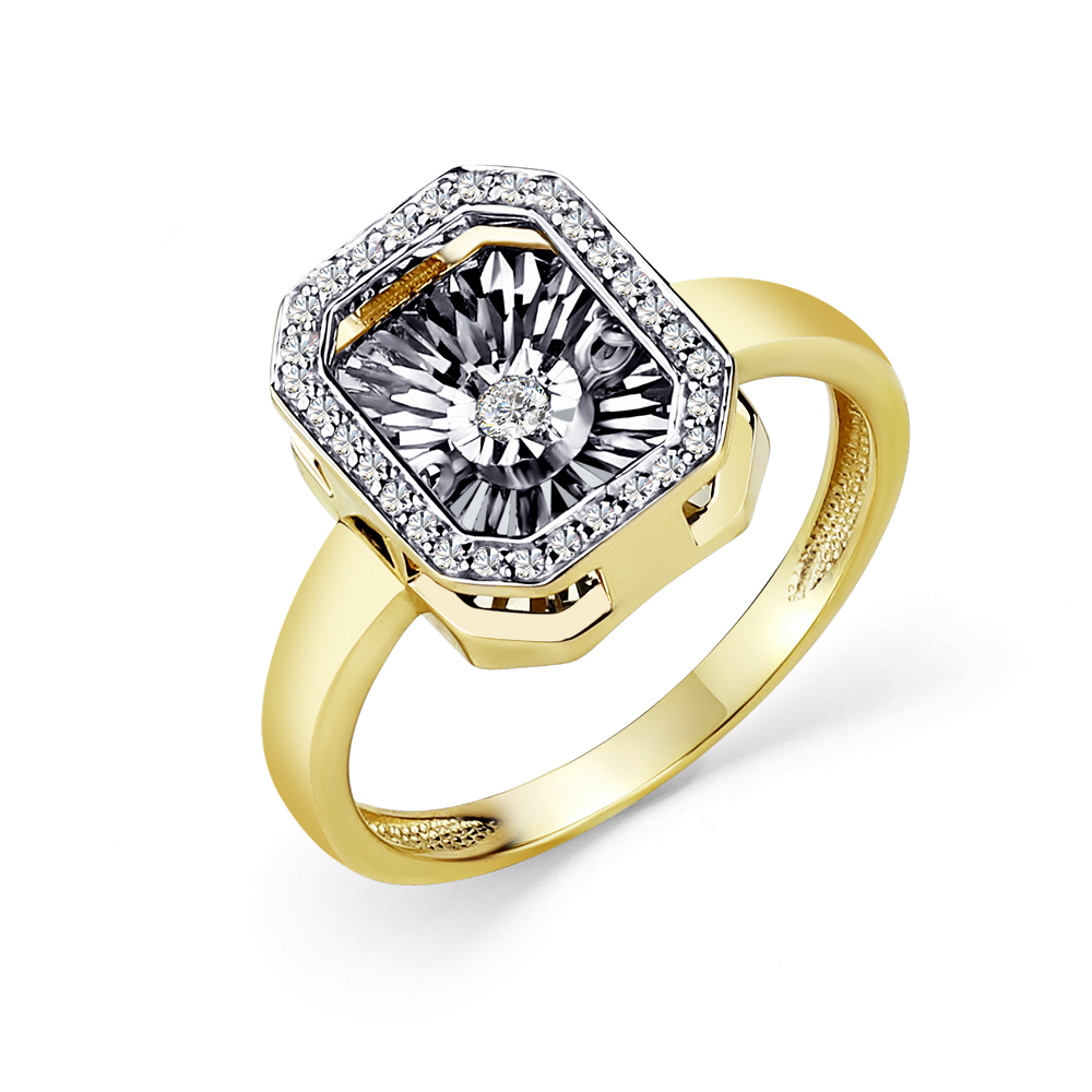 Кольцо из желтого золота с бриллиантами Ювелирное изделие - Кольцо из желтого золота с бриллиантами в магазине Best-Gold 035365