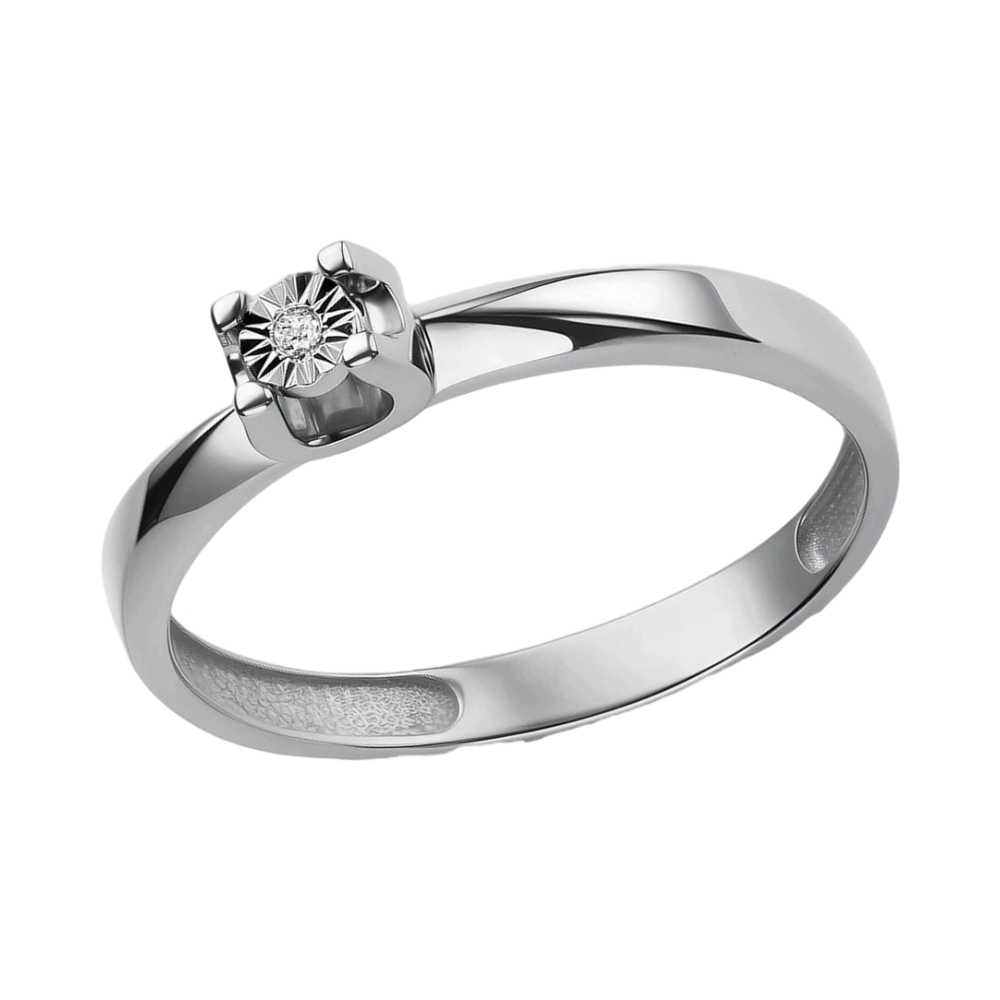 Ювелирное изделие - Кольцо помолвочное из белого золота с бриллиантами в магазине Best-Gold 154359