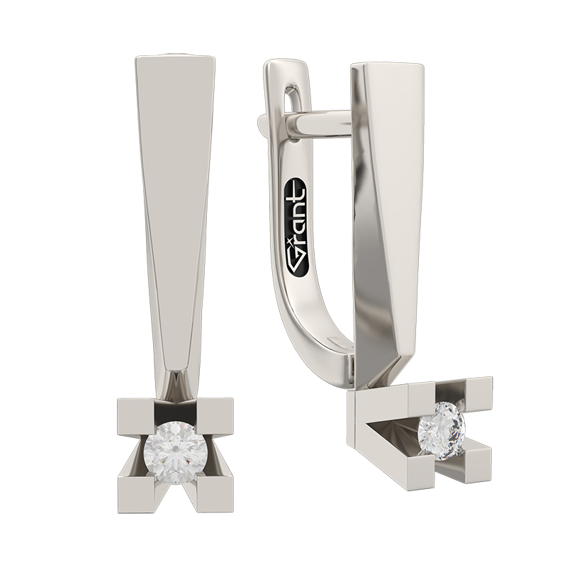 Серьги из белого золота с бриллиантами Ювелирное изделие - Серьги из белого золота с бриллиантами в магазине Best-Gold 155479