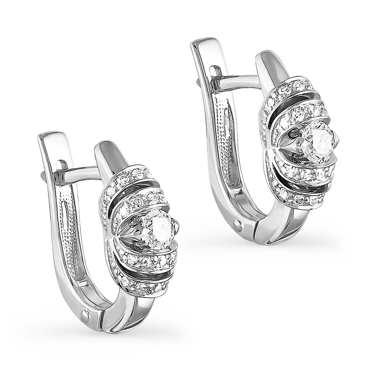 Серьги из белого золота с бриллиантами Ювелирное изделие - Серьги из белого золота с бриллиантами в магазине Best-Gold 142402