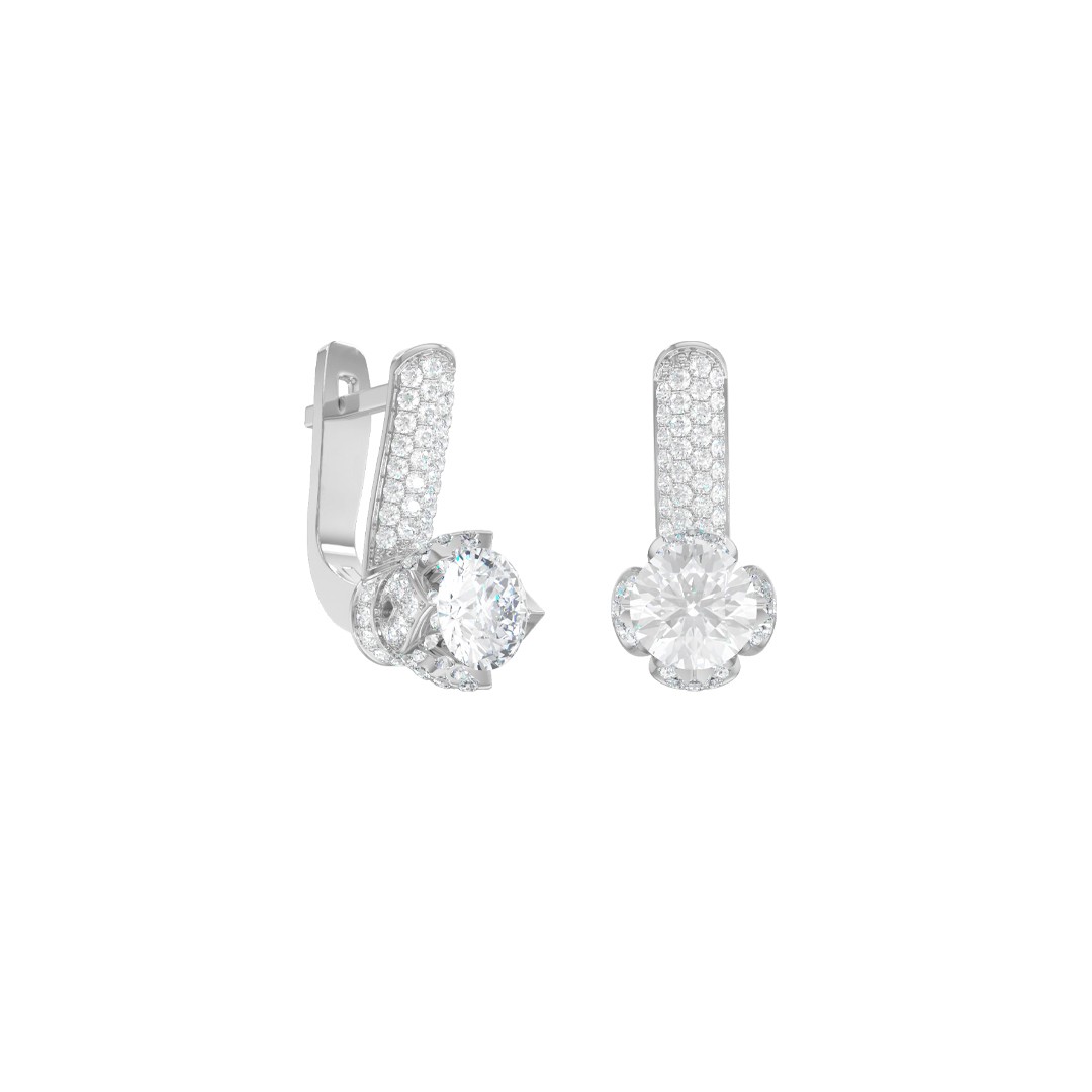 Серьги из серебра с фианитами Ювелирное изделие - Серьги из серебра с фианитами в магазине Best-Gold 129543