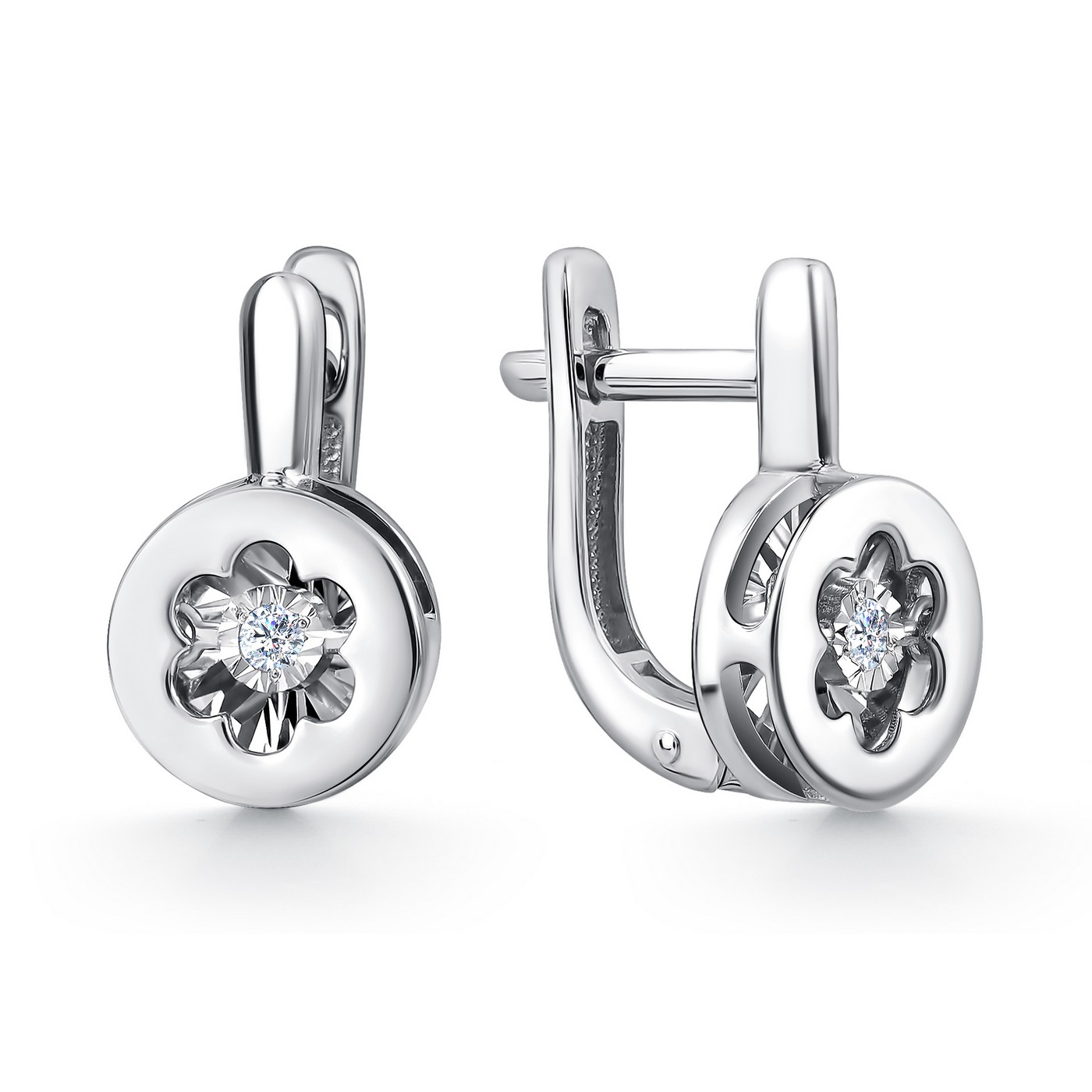 Серьги из белого золота с бриллиантами Ювелирное изделие - Серьги из белого золота с бриллиантами в магазине Best-Gold 152114