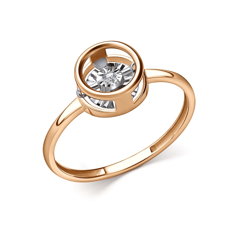 Ювелирное изделие - Кольцо из красного золота с бриллиантом в магазине Best-Gold 155062