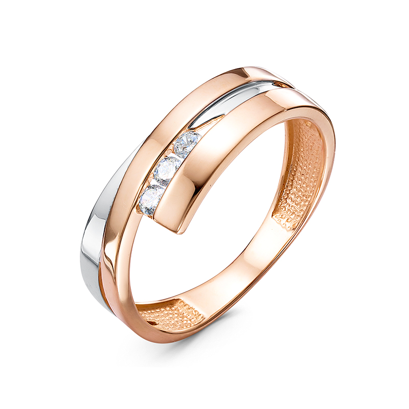 Кольцо из красного золота с фианитами Ювелирное изделие - Кольцо из красного золота с фианитами в магазине Best-Gold 133046