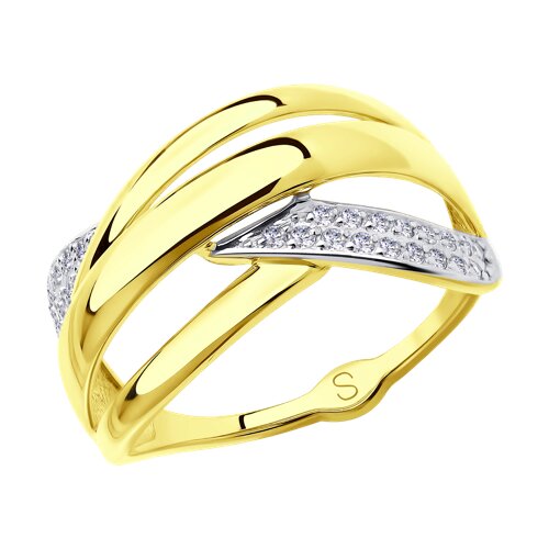 Ювелирное изделие - Кольцо из жёлтого золота с фианитами в магазине Best-Gold 041526