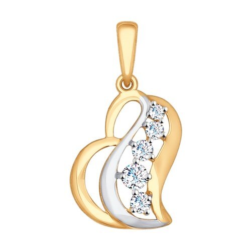 Подвеска из комбинированного золота с фианитами Ювелирное изделие - Подвеска из комбинированного золота с фианитами в магазине Best-Gold 096957