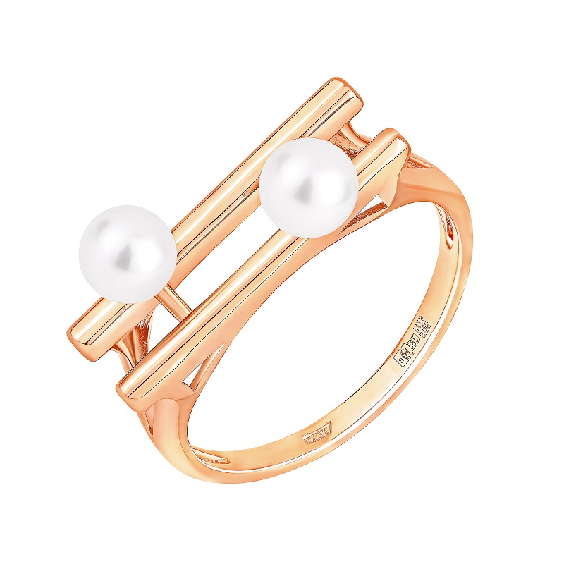 Кольцо из красного золота с жемчугом Ювелирное изделие - Кольцо из красного золота с жемчугом в магазине Best-Gold 152922