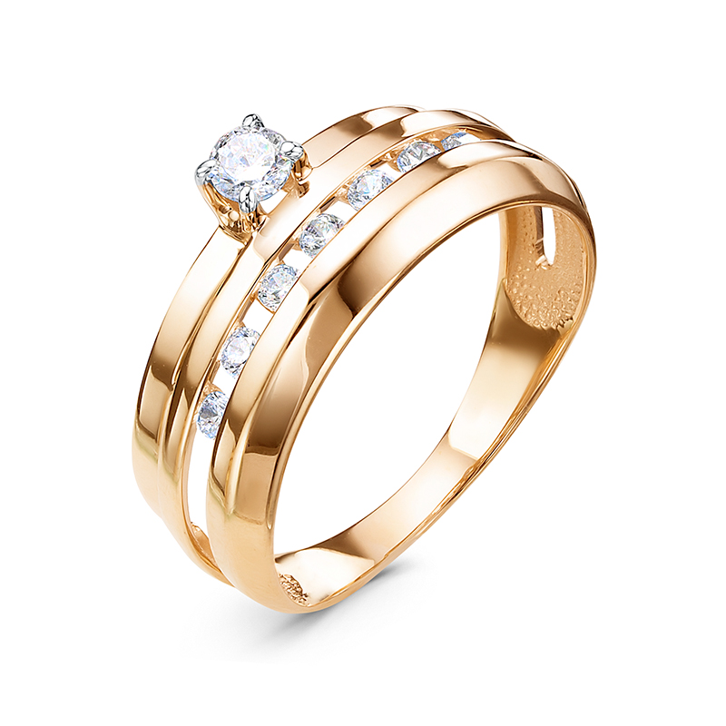 Кольцо из красного золота с фианитами Ювелирное изделие - Кольцо из красного золота с фианитами в магазине Best-Gold 124905