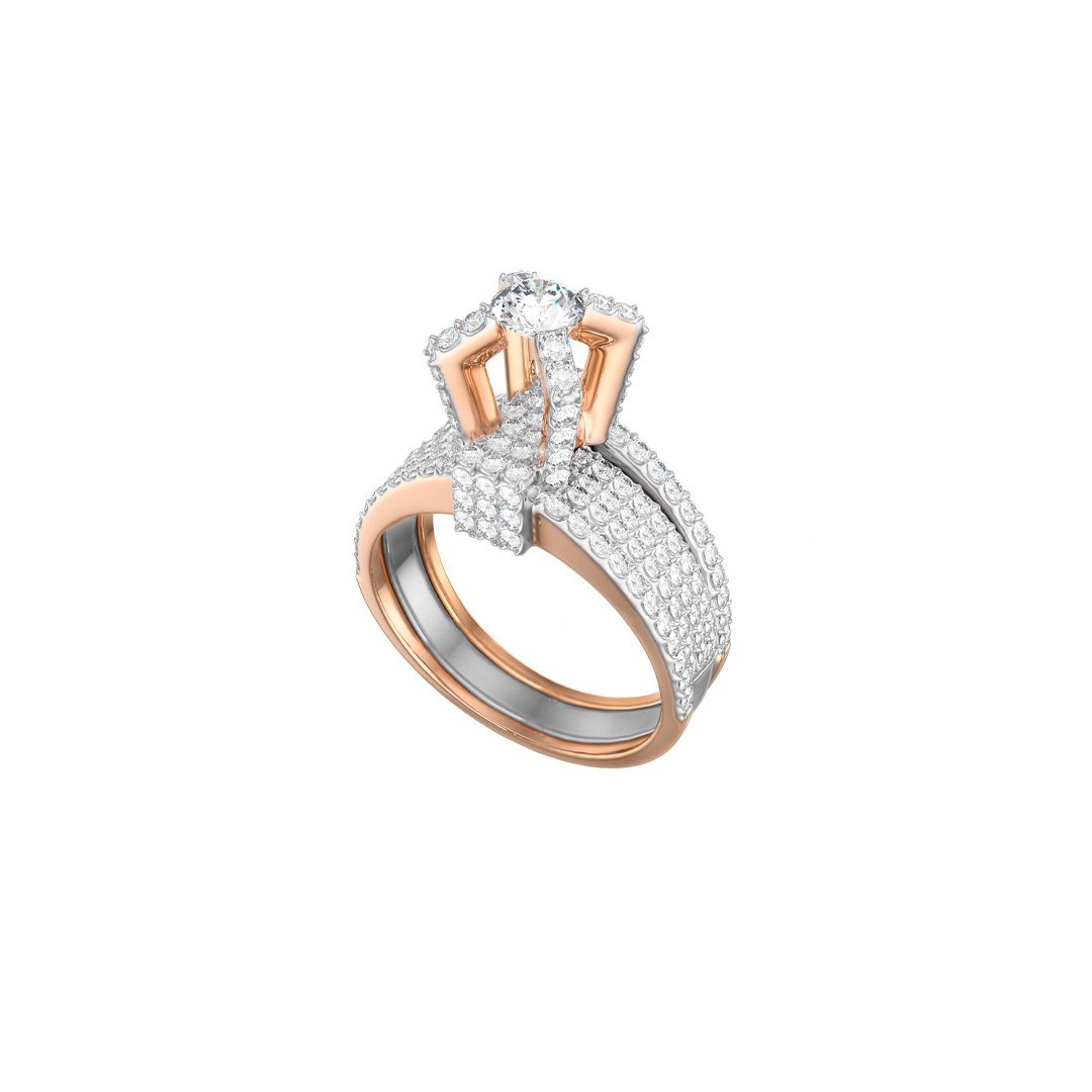 Кольцо из красного золота с фианитами Ювелирное изделие - Кольцо из красного золота с фианитами в магазине Best-Gold 067701