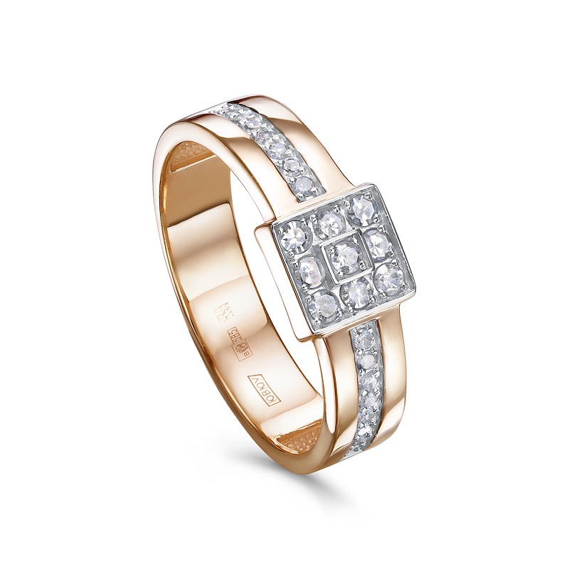 Ювелирное изделие - Кольцо из красного золота с бриллиантами в магазине Best-Gold 154914