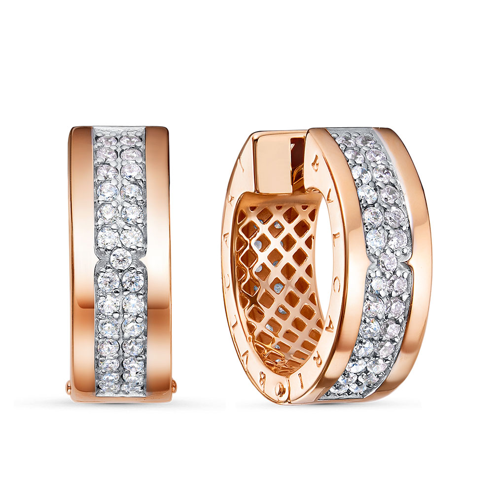 Серьги из красного золота с фианитами Ювелирное изделие - Серьги из красного золота с фианитами в магазине Best-Gold 149554