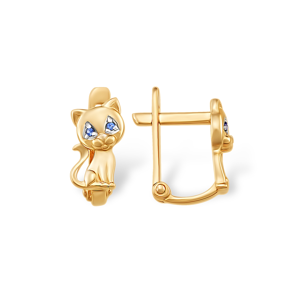 Серьги из красного золота с фианитами Ювелирное изделие - Серьги из красного золота с фианитами в магазине Best-Gold 111710