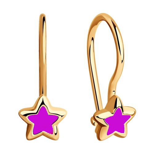 Серьги из красного золота с эмалью Ювелирное изделие - Серьги из красного золота с эмалью в магазине Best-Gold 026235