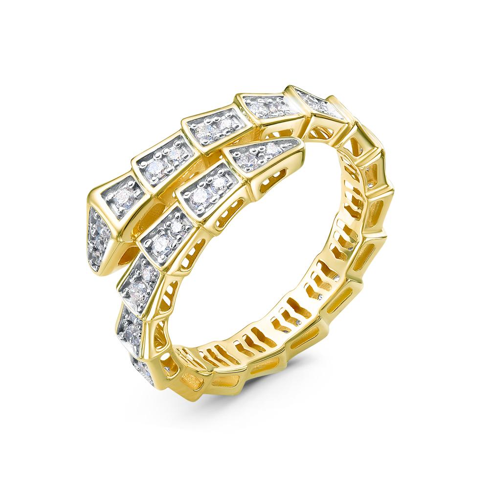 Кольцо из желтого золота с фианитами Ювелирное изделие - Кольцо из желтого золота с фианитами в магазине Best-Gold 130986