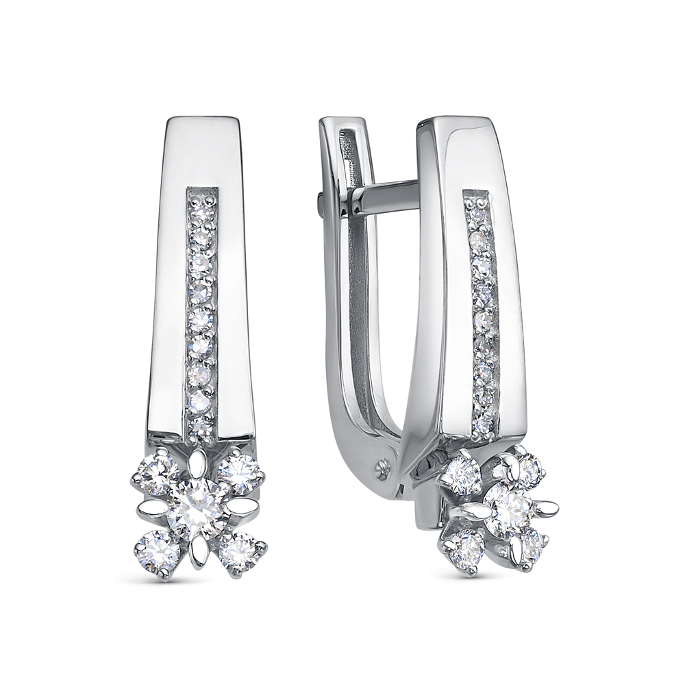 Серьги из белого золота с бриллиантами Ювелирное изделие - Серьги из белого золота с бриллиантами в магазине Best-Gold 141066